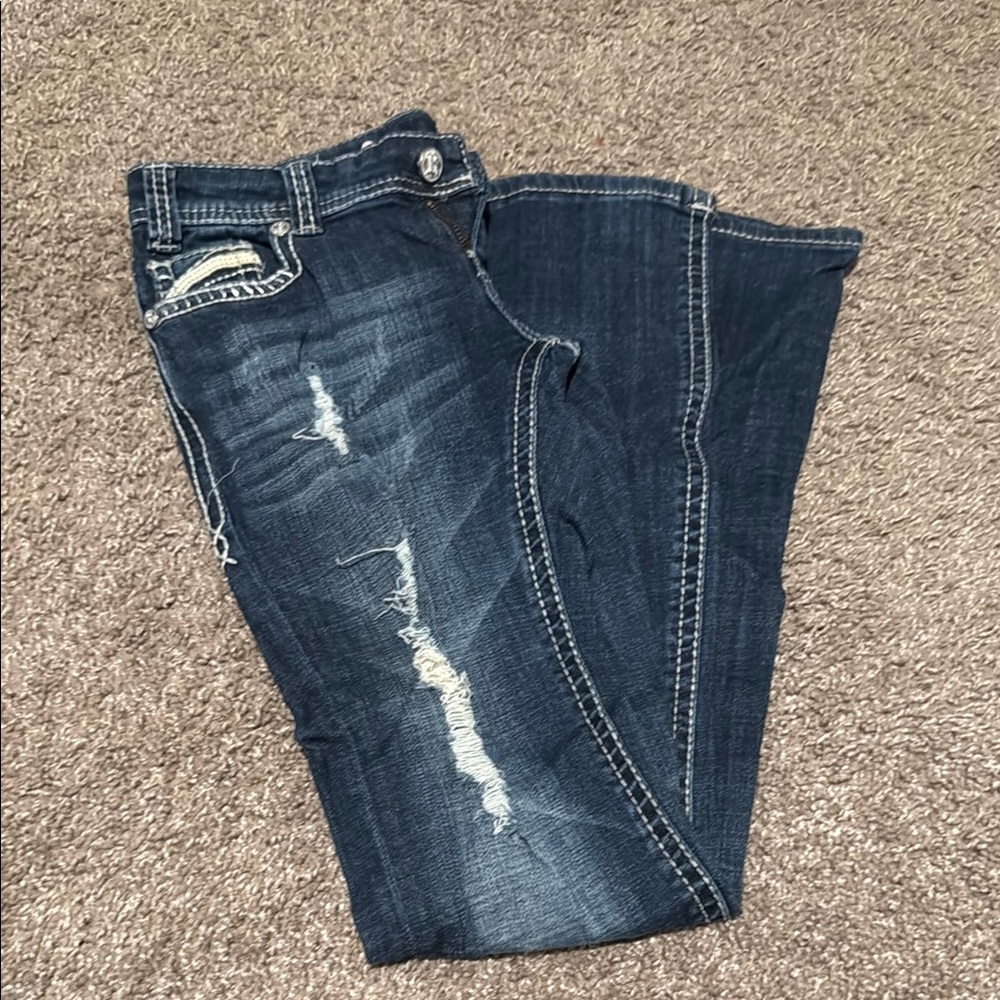 Rock & Roll Cowgirl Blue Boyfriend Jeans Distressed